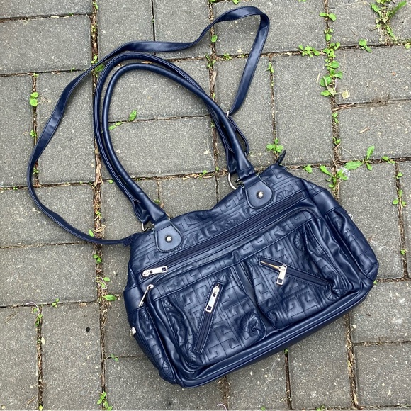 Blue purse with removable strap and tons of pockets - Picture 1 of 12